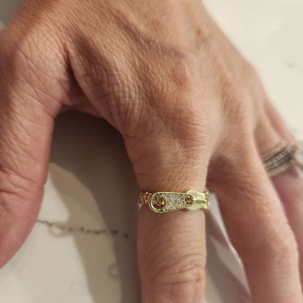 Melinda Maria Gold Zipper Ring